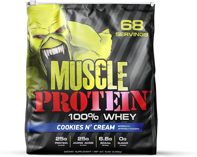 Muscle Whey Protein Flavored Protein Powder, 25,000mg Amino Acids/Serving, Cold Filtered(Packaging