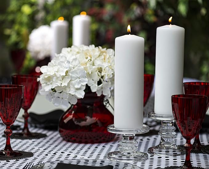 BOLSIUS 6 White Pillar Candles Bulk - 3x9 Inches Candle Set - 116+ Hours Clean Burning - No Palm