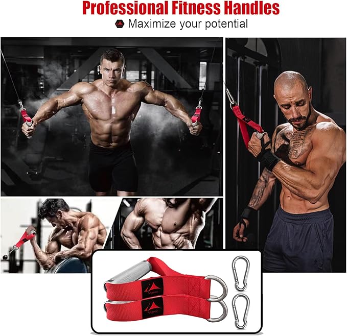 Heavy Duty Metal Workout Handles，Replacement Grip Attachments for Cable Machines, Resistance Bands