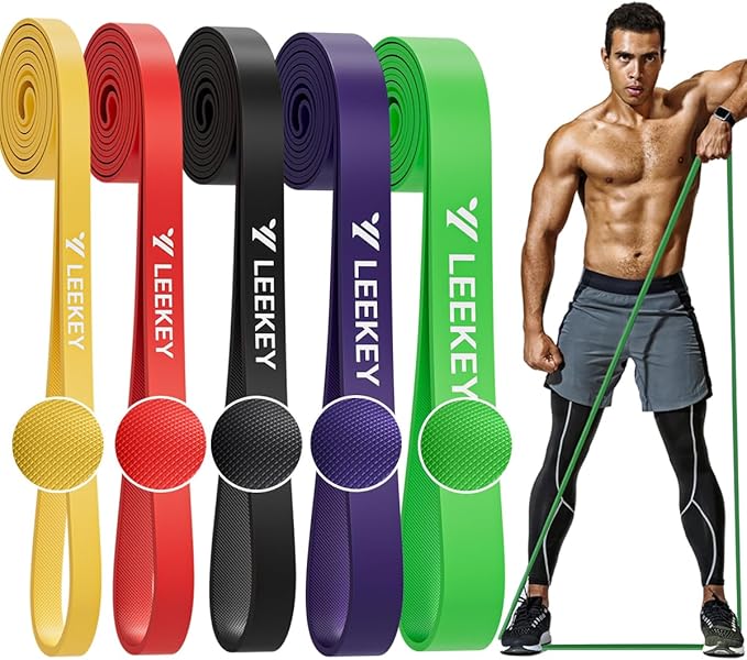 LEEKEY Resistance Bands Set for Pull-Up Assistance & Full-Body Training, Multi-Level Exercise Bands