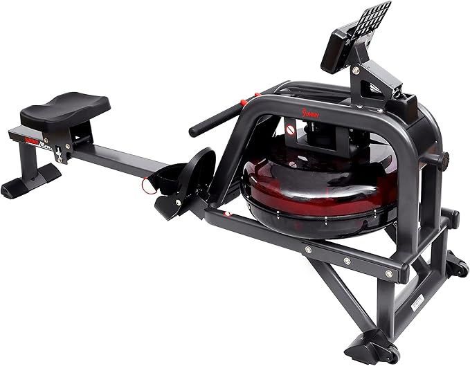 Sunny Health & Fitness Premium Water Rower w/Intensive Dynamic Real-Time Resistance, 300 LB