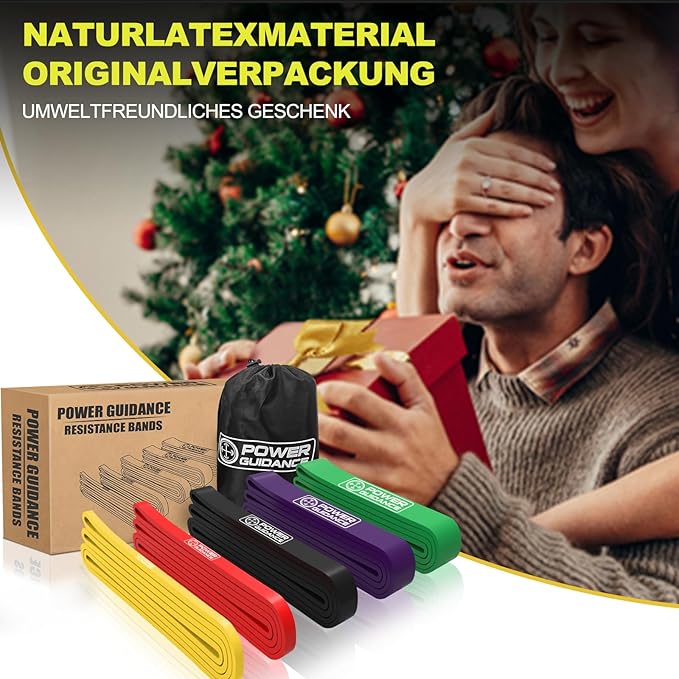POWER GUIDANCE Pull Up Assist Bands - Stretch Resistance Band - Mobility Band - Powerlifting Bands