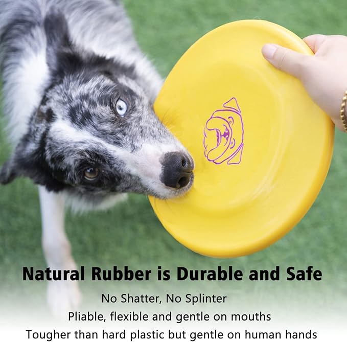 Dog Flying Disc, 3 Pcs Competition Dog Flyer Toy, Soft Indestructible Rubber Lightweight Flying