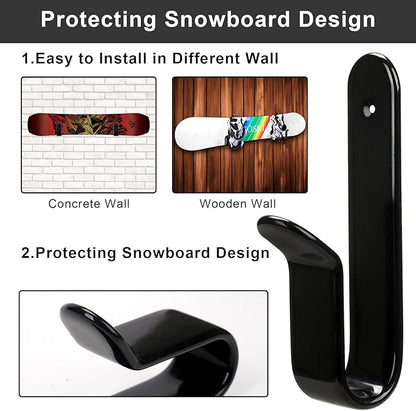 Snowboard Wall Mount Clips, Horizontal Skateboard Wall Mount，Snowboard Display Stand for Room