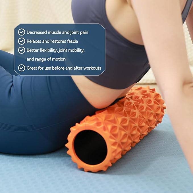 Foam Roller - 15 inch Deep Tissue Massager for Muscle Massage, Myofascial Trigger Point Release