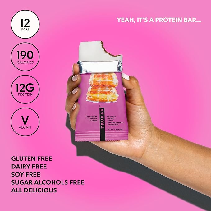 TRUBAR Vegan Protein Bar, Daydreaming About Donuts, Gluten Free, Plant Based, High Fiber, Dairy