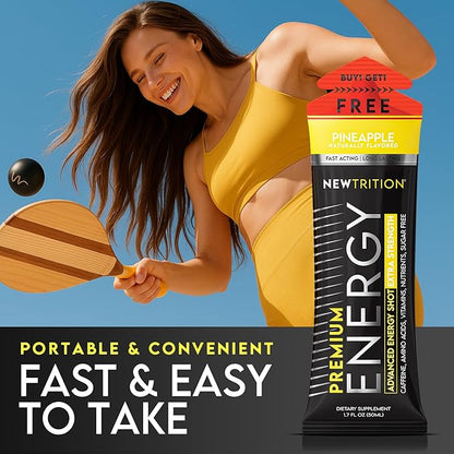 NewTrition® Extra Strength Energy Shots, 250mg Caffeine Energy Shots with Vitamin B & Amino Acids