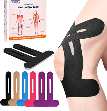 IEADEN Precut Kinesiology Tape for Knees, 10 Pcs - Knee Support & Stability, Knee Pain Relief