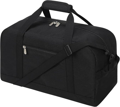Small Gym Bag 18 inch Carry On Duffel Bag for Weekender Travel - Black