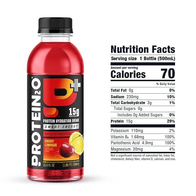 Protein2o 15g Whey Protein Isolate Hydration Drink Plus Energy & Focus, 350mg of Electrolytes
