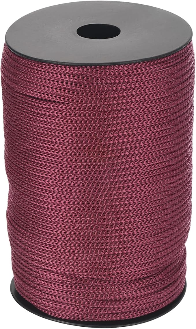 MECCANIXITY 5/32 Inch Polypropylene Rope Braided Ropes, 328ft Camping Rope Hollow Utility Cord for