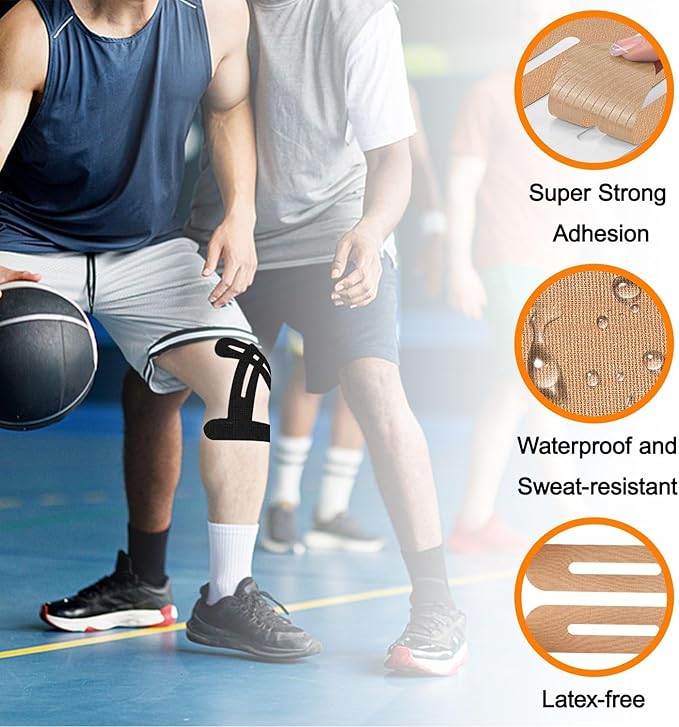 Precut Kinesiology Knee Tape Hypoallergenic Athletic for Knee Pain Knee Tape for Knee Pain Relief