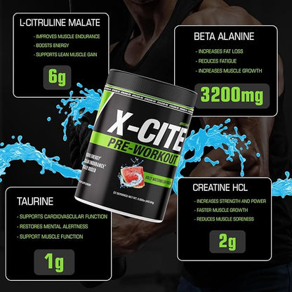 ATHLEAN-X X-CITE Pre-Workout Supplement - Boost Energy, Endurance, and Focus with Natural