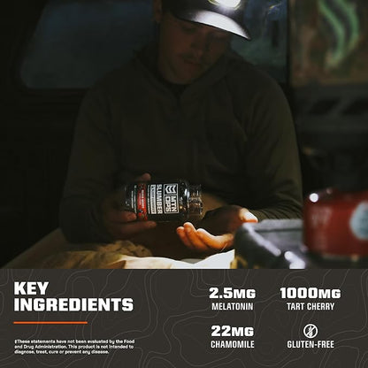 MTN OPS Slumber Sleep Gummies ??60 Servings, Tart Cherry 1000mg, Melatonin 2.5mg, Chamomile