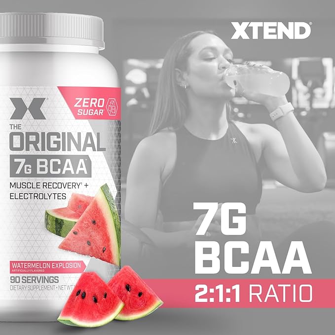 Xtend Original BCAA Powder, 7g BCAAs and 2.5g L-Glutamine for Muscle Recovery Hydration and Lean