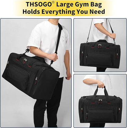 22 inch Gym Bag for Men - 55L Large Travel Duffle Bag Sports Equipment Bag with Multiple Zippered