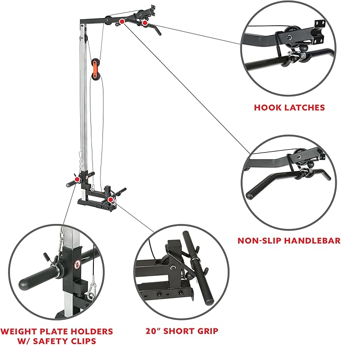 Sunny Health & Fitness Power Zone Strength Rack Power Cage - 1000 LB Weight Capacity, Spotter Bar