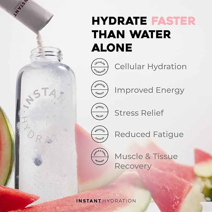 Instant Hydration Electrolytes Powder Packets - Watermelon Electrolyte Drink Mix - Zero Sugar