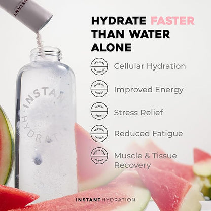 Instant Hydration Electrolytes Powder Packets - Watermelon Electrolyte Drink Mix - Zero Sugar