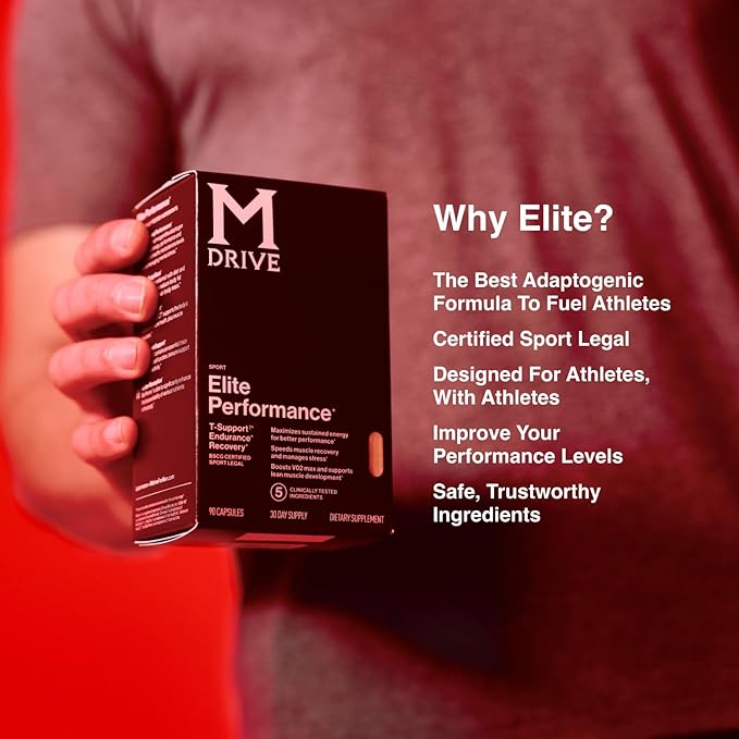 Mdrive Elite Testosterone Booster for Men - Supports Immune Health, Energy, VO2Max, Recovery