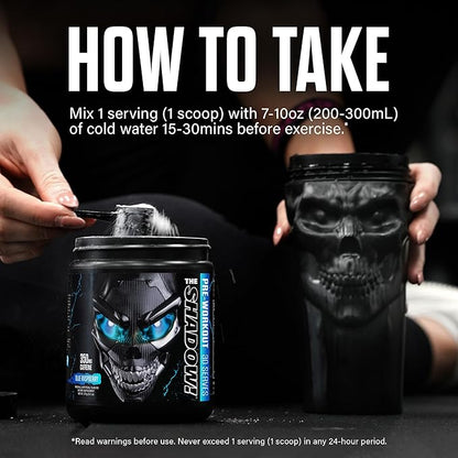 JNX SPORTS The Shadow! 350mg of Caffeine Hard Core Preworkout - Green Apple 30 Servings | Electric