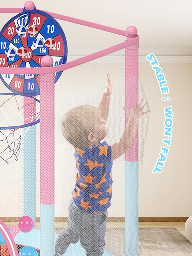 BLUERISE Trampoline 55IN 6FT Toddler Trampoline for Kids Indoor Outdoor Play for Kids Trampoline