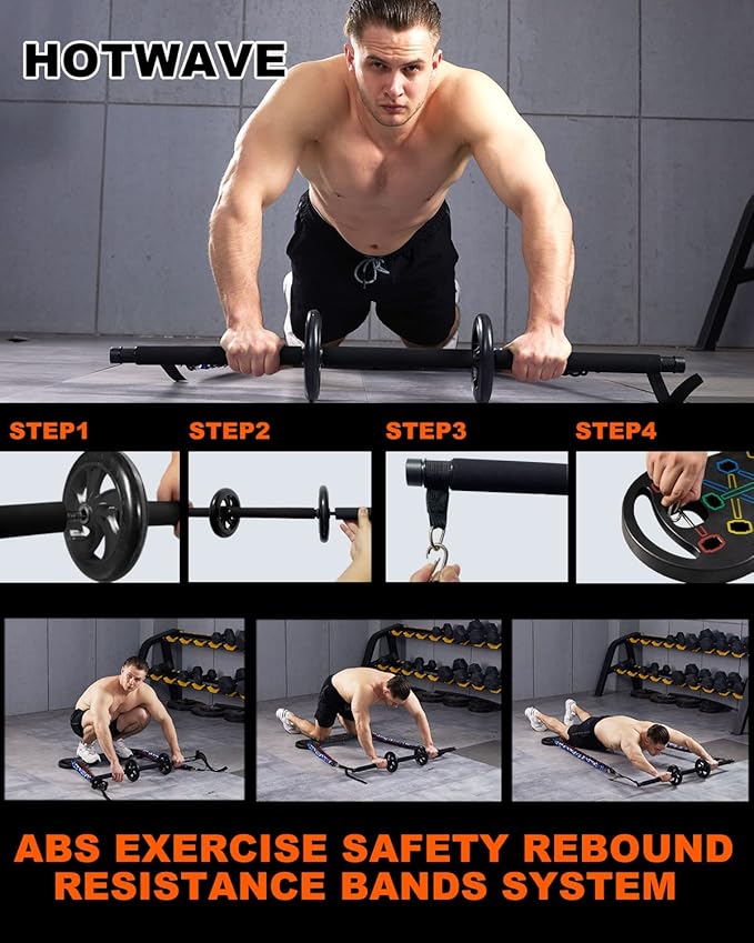 HOTWAVE Portable Exercise Equipment with 16 Gym Accessories.20 in 1 Push Up Board