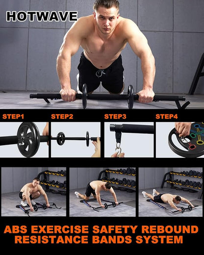 HOTWAVE Portable Exercise Equipment with 16 Gym Accessories.20 in 1 Push Up Board