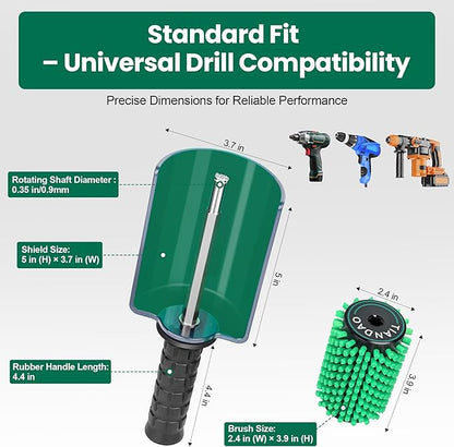 Ski Snowboard Roto Brush Kit with Quick-Change Axle 3 Professional Brushes: Brass, Horsehair, Nylon