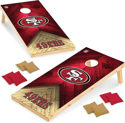NFL Football 2' x 4' Regulation Size Solid Wood Cornhole Set with Direct Print HD Team Graphics