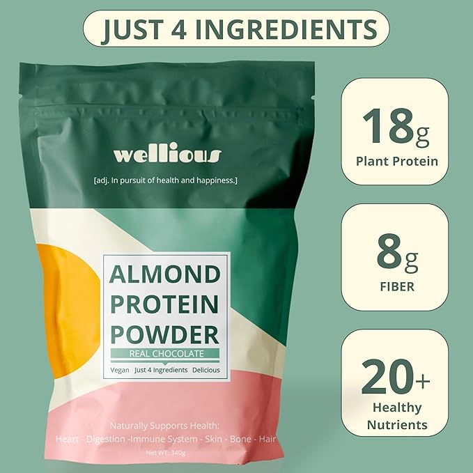 Clean Vegan Protein Powder Chocolate - Plant Based Protein Powder Dairy Free for Gut Health, No