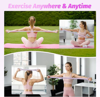 Figure 8 Fitness Resistance Bands with Handles, 20-60lb Adjustable Elastic Excercise Band, Non-Slip