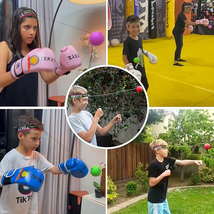 TEKXYZ Boxing Reflex Ball, 2 Difficulty Levels Boxing Ball with Headband, Perfect for Reaction