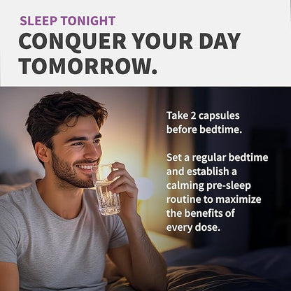 12-in-1 Melatonin Sleep Capsules - Natural Sleep Aids for Adults with Melatonin 5mg and Magnesium