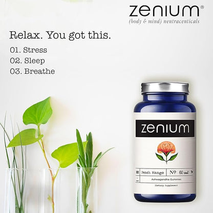 Zenium - Ashwagandha Gummies 1500 MGS per Serving | 60 Count | Mango Flavored | Calm The Mind &