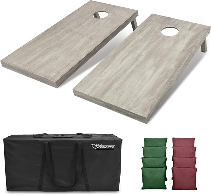 GoSports 4 ft x 2 ft Regulation Size Wooden Cornhole Boards Set - Includes Carrying Case and Bean