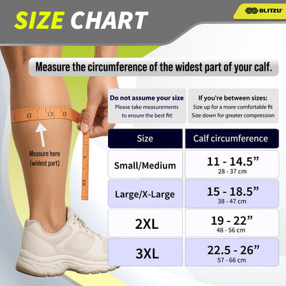 BLITZU Calf Compression Sleeves, Footless Compression Socks for Men & Women