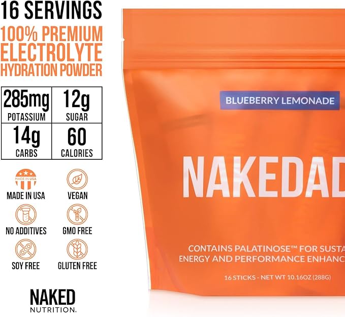 Nakedade Blueberry Lemonade ??Performance Enhancing Sports Drink Powder - Electrolyte Powder ??No