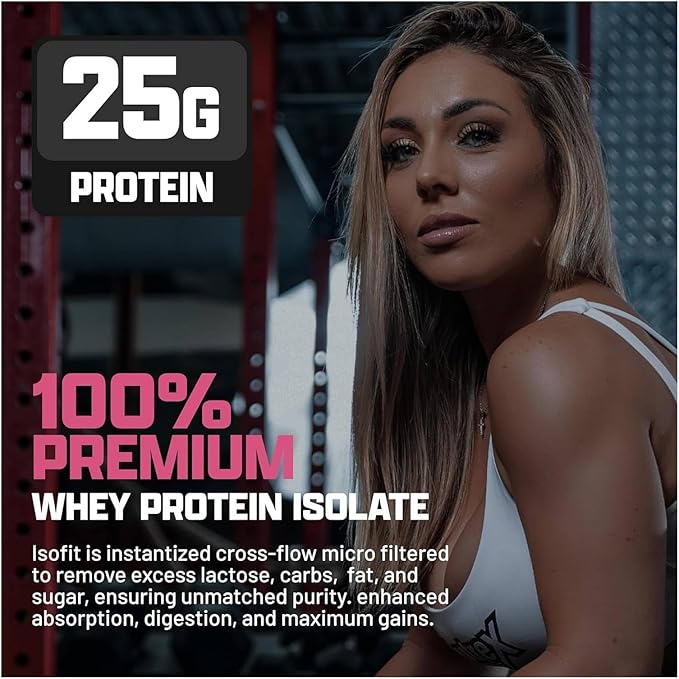Nutrex Research IsoFit Whey Protein Powder Instantized 100% Whey Protein Isolate (30 Servings (Pack
