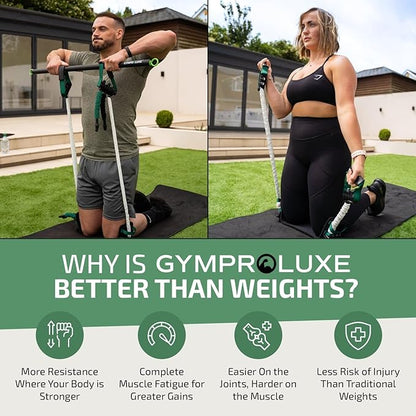 Portable Gym - Resistance Exercise Band Set - 200LBS Resistance Bands for Men & Women - Multi Gym