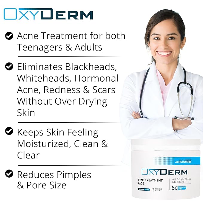 Acne Treatment Pads- Eliminates Pimple, Whitehead, blackhead, & Cystic Breakouts. Clear Clogged