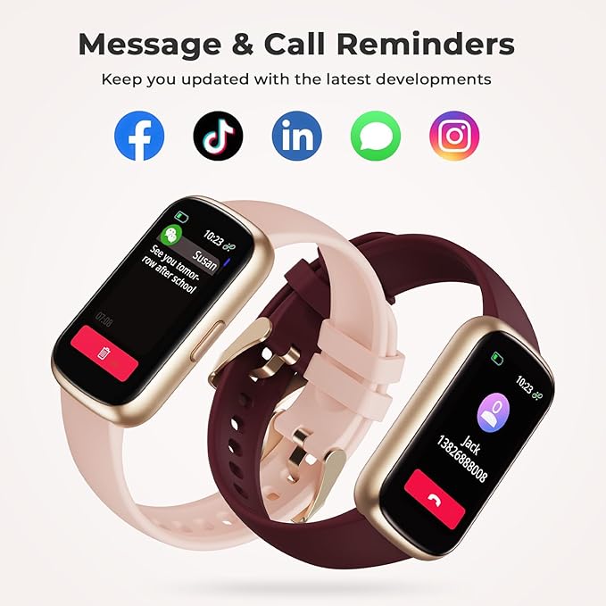 Fitness Tracker for Women Men, Smart Watch Band with 24/7 Heart Rate Blood Oxygen Sleep Monitor