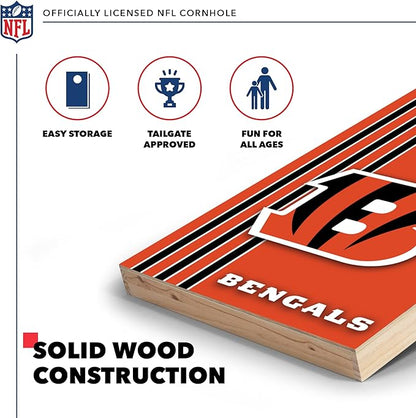 NFL 2' x 3' Solid Wood Cornhole Set with Direct Print HD Team Graphics – Great Gift for Any