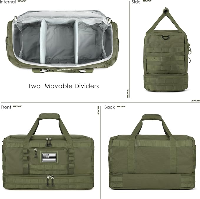 ETRONIK Travel Bag for Men Women, Gym Bag & Tactical Duffle Bags for Travel, Carry on with Toiletry