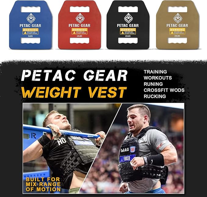 PETAC GEAR Tactical Weights Plates For Weighted Vest For Men Workout,5/10/15/20 LBS Weight Strength