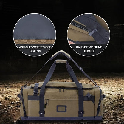 Large Duffle Bag for Travel - Men & Women, Foldable Gym Duffle Backpack, Heavy Duty Tactical