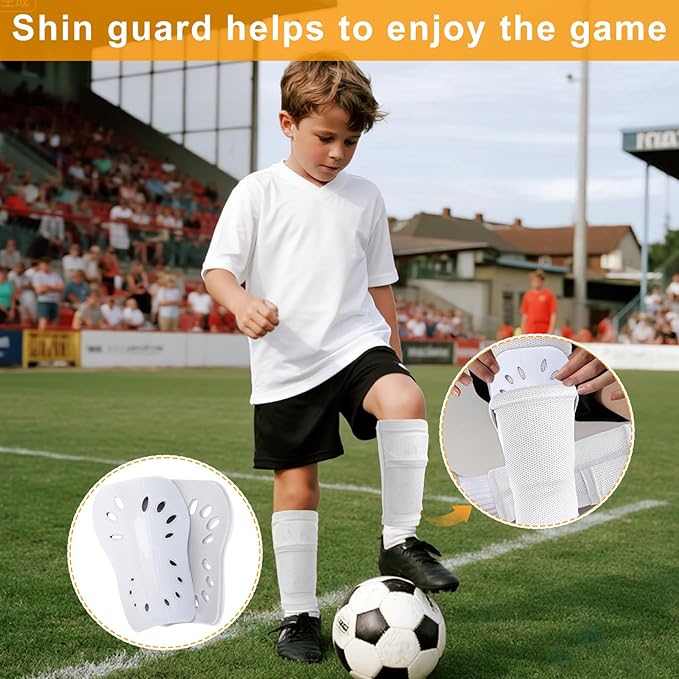 2 Pairs Shin Guards Soccer for Kids,Shin Pads Extra Lightweight Breathable Slide in Shin Guard for