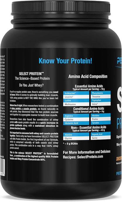 PEScience Select Protein Powder, Whey and Casein Blend, Clean Protein Powder for Women and Men, Low