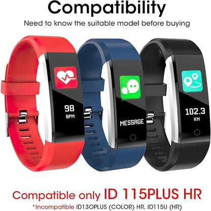 Watch Bands Replacement for ID115plus HR, Very Fit Pro Activity Fitness Tracker Wrist Bands Set