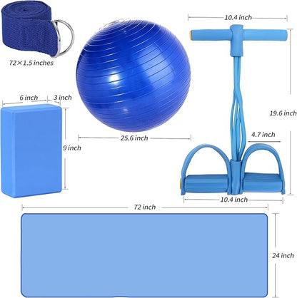 Yoga Mat Set for Beginners,Yoga Mat with Carrying Strap,Yoga Blocks 2 Pack with Yoga Strap,Yoga
